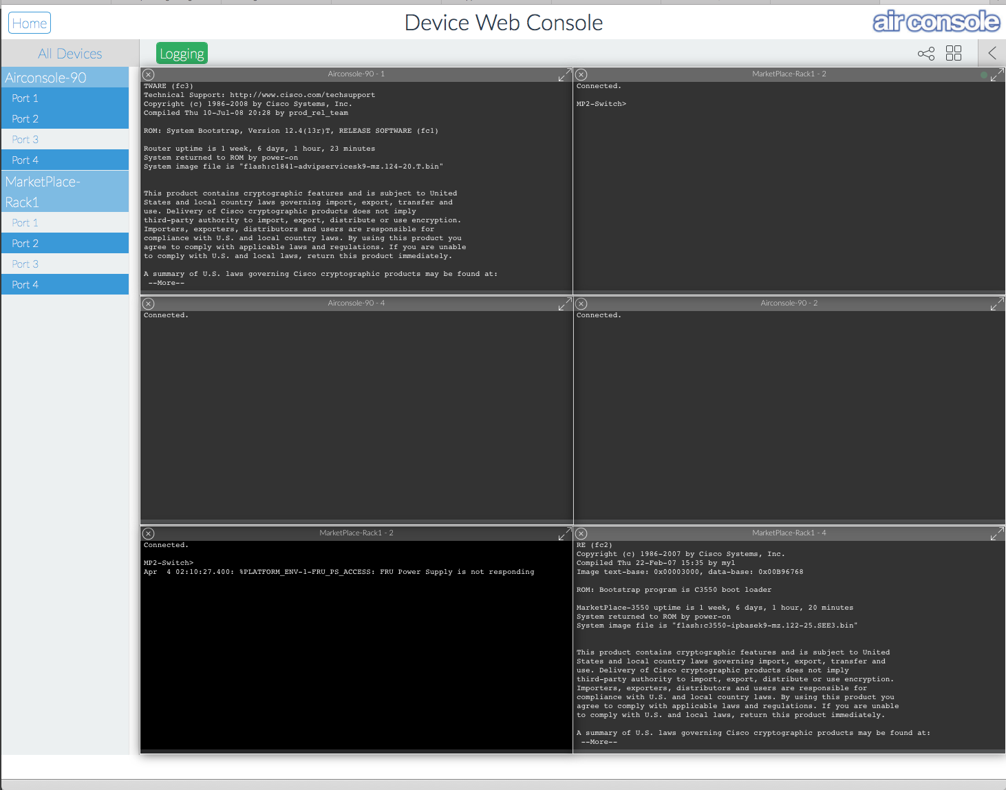 Airconsole Enterprise Server Web Terminal